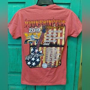 Mens New Red T Shirt From Mountainfest WVA Motorcycle Rally Sz S